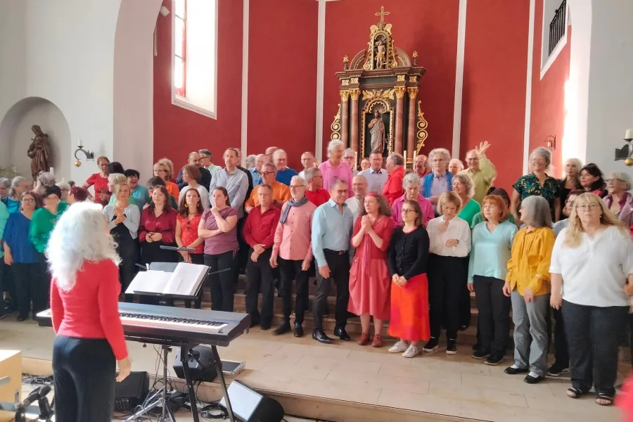 Les deux chœurs réunis lors d’un concert