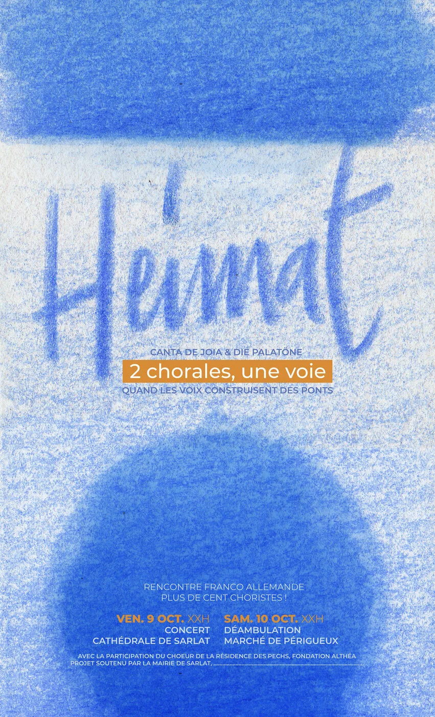 Affiche Heimat : deux chorales, une voie. Quand les voix construisent des ponts.