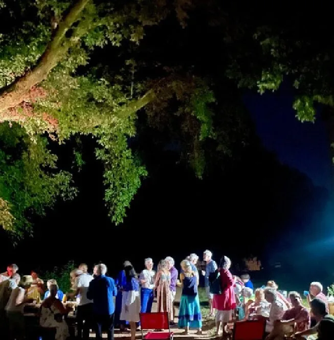 Concert du soir sous les arbres illuminés